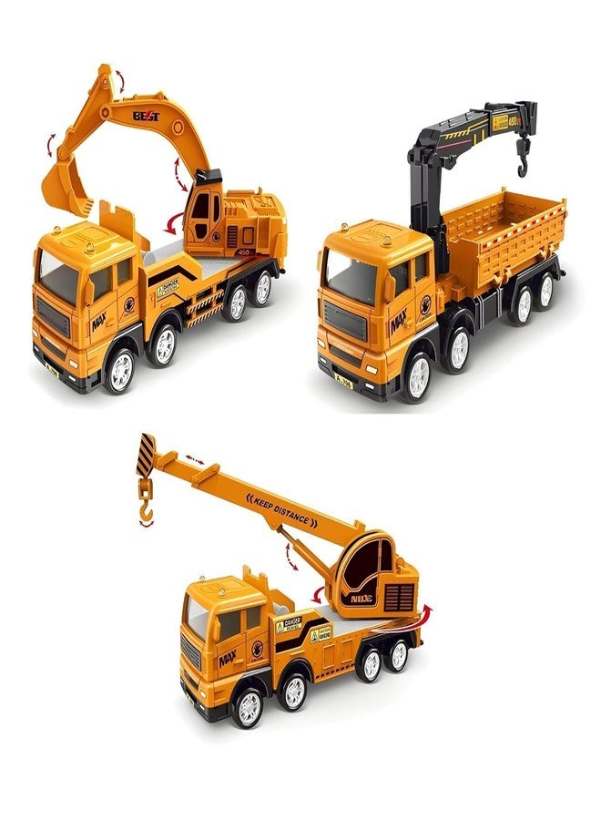 Funspark Engineering Construction Friction Powered Vehicle Excavator Truck Toy for Kids Unbreakable Plastic Friction Powered Construction Truck Toy Gift for Kids - Image 2